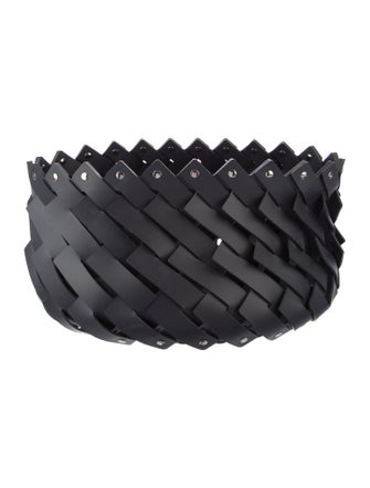 Nicole Sassaman Medium Braided Leather Basket