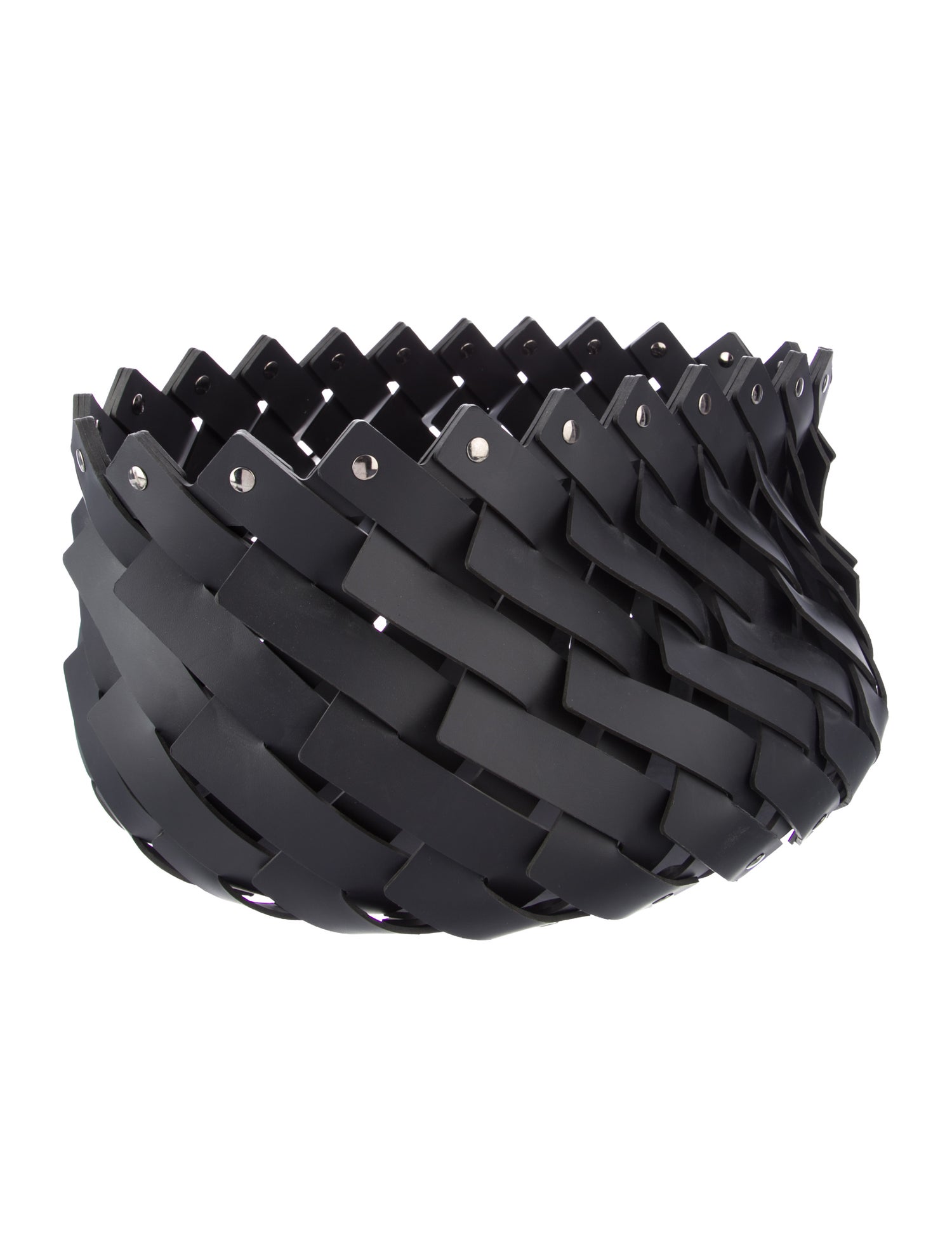 Nicole Sassaman Medium Braided Leather Basket