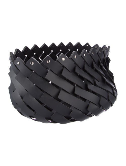 Nicole Sassaman Medium Braided Leather Basket