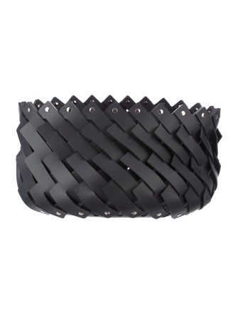 Nicole Sassaman Medium Braided Leather Basket