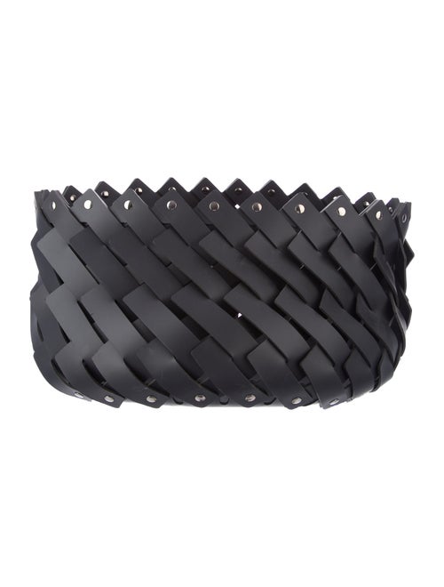 Nicole Sassaman Medium Braided Leather Basket