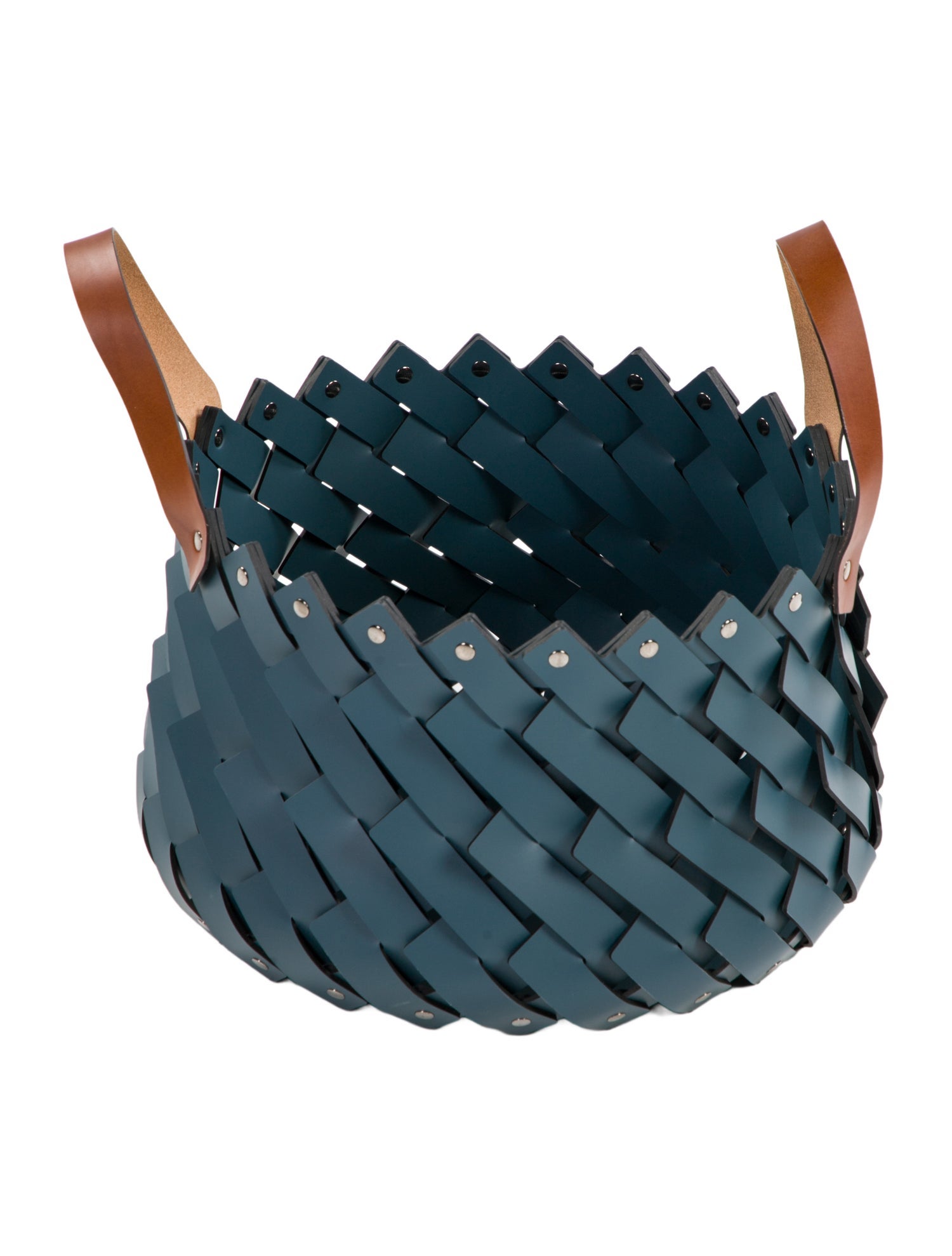 Nicole Sassaman Medium Woven Leather Basket