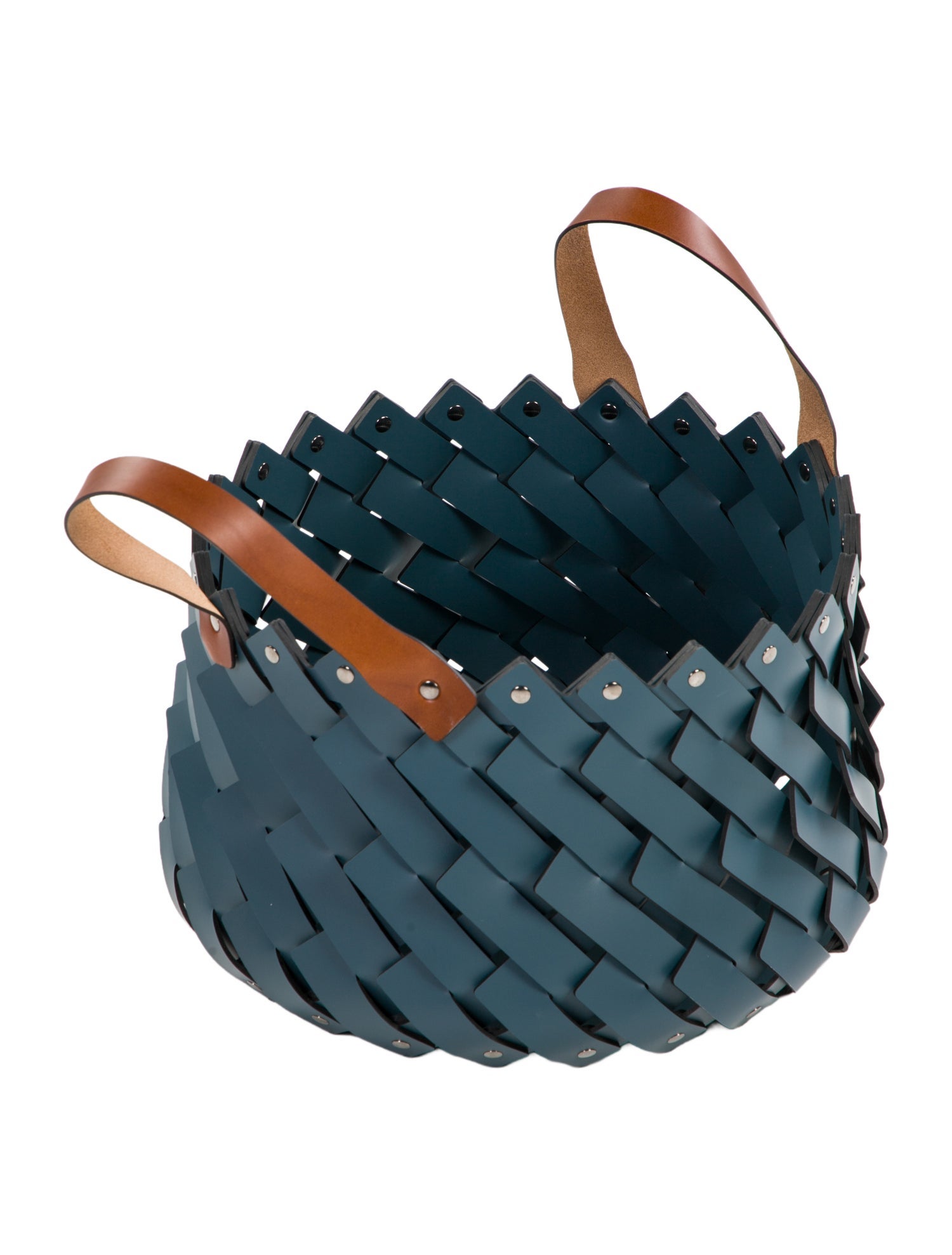 Nicole Sassaman Medium Woven Leather Basket