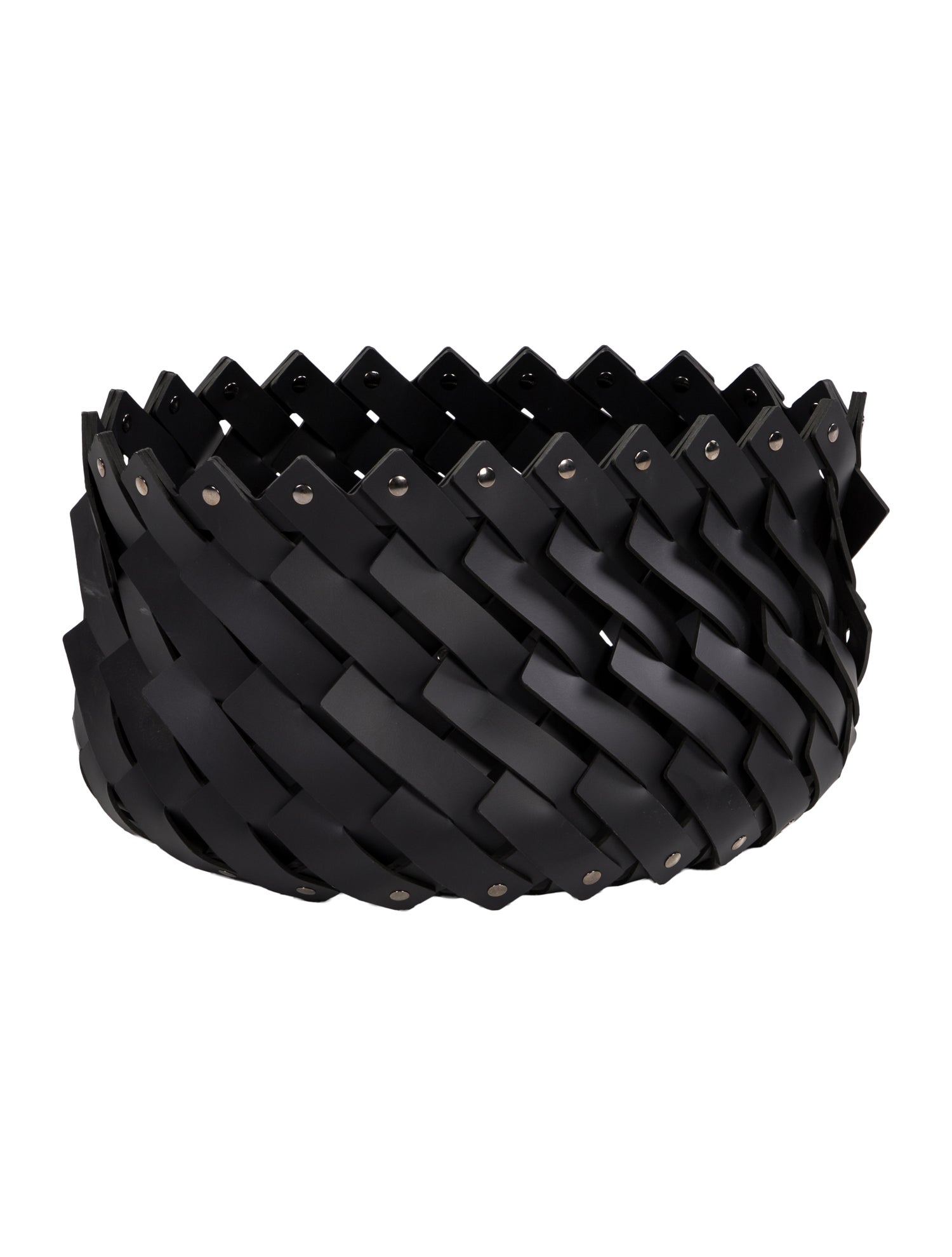 Nicole Sassaman Medium Woven Leather Basket