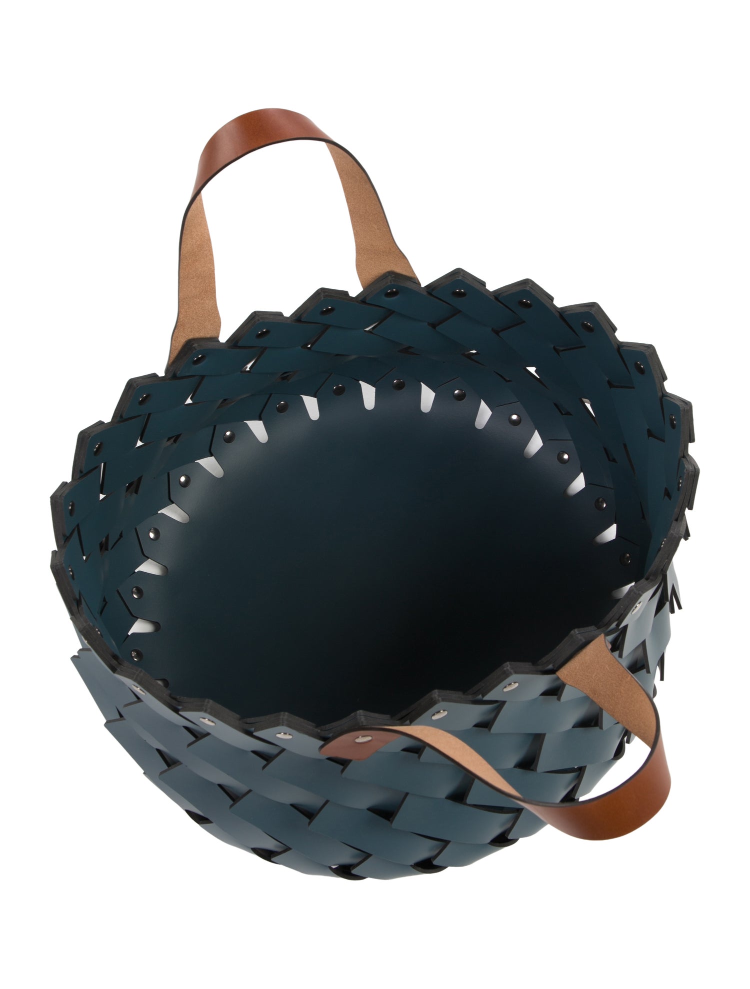 Nicole Sassaman Medium Woven Leather Basket