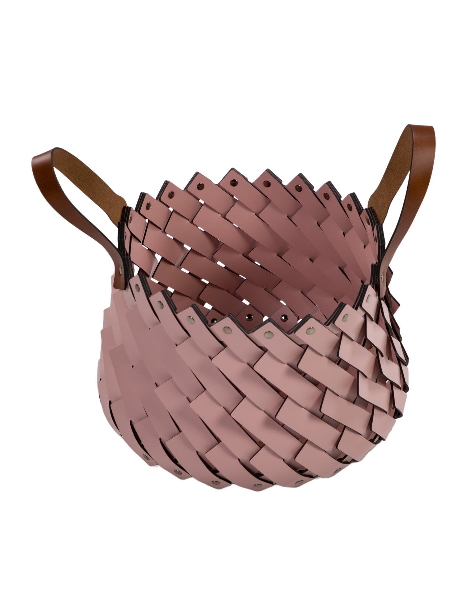 Nicole Sassaman Medium Woven Leather Basket