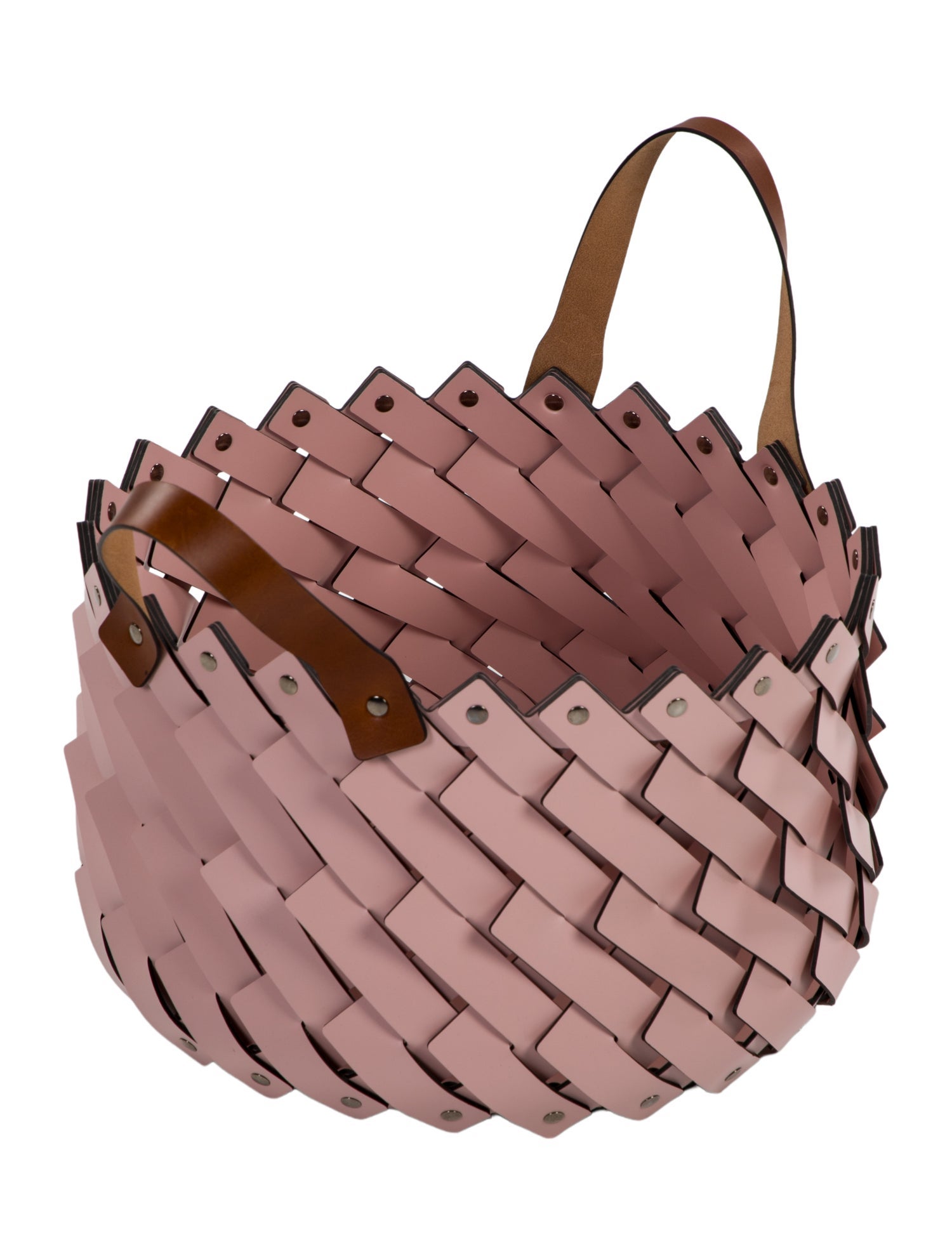Nicole Sassaman Medium Woven Leather Basket