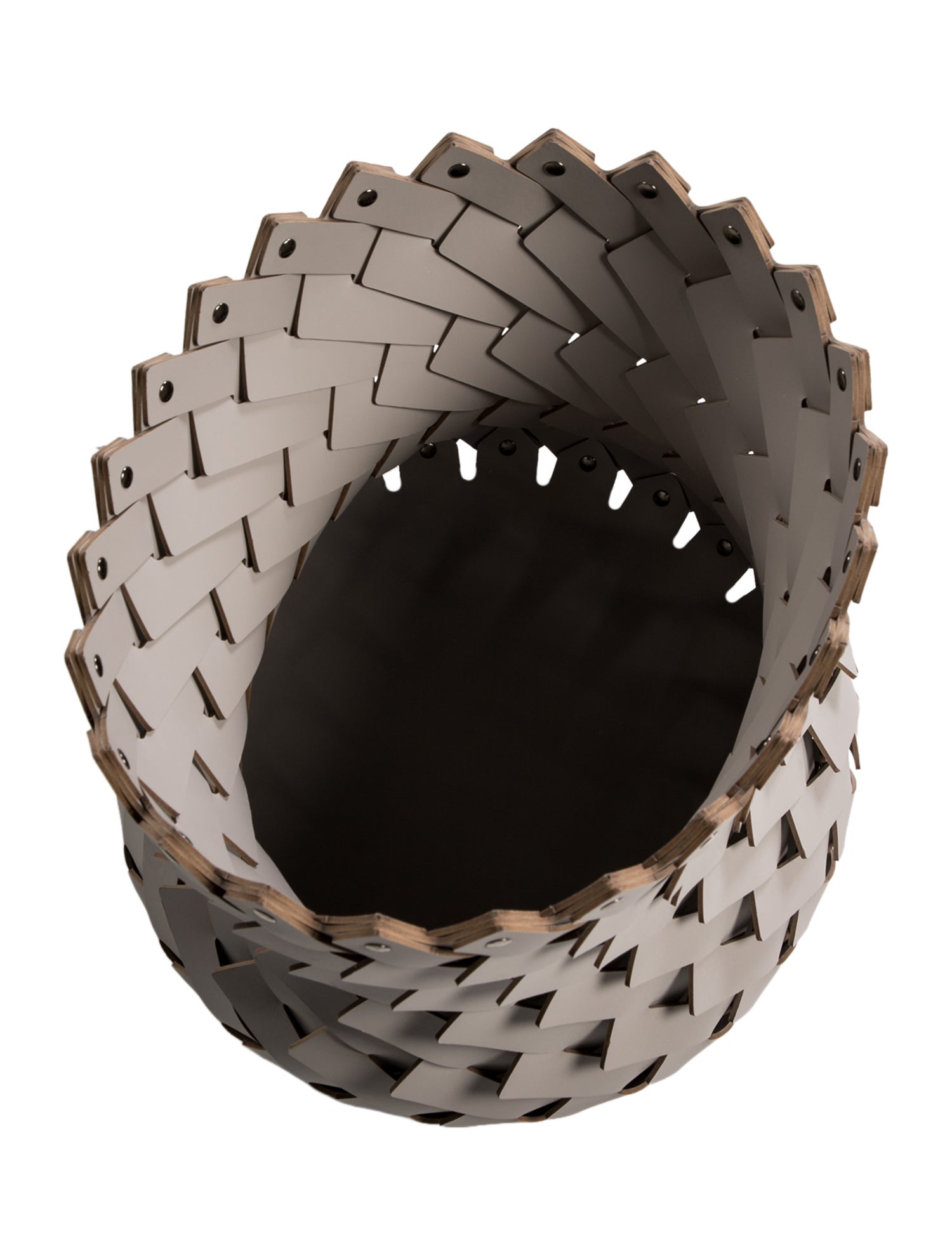 Nicole Sassaman Large Woven Leather Basket