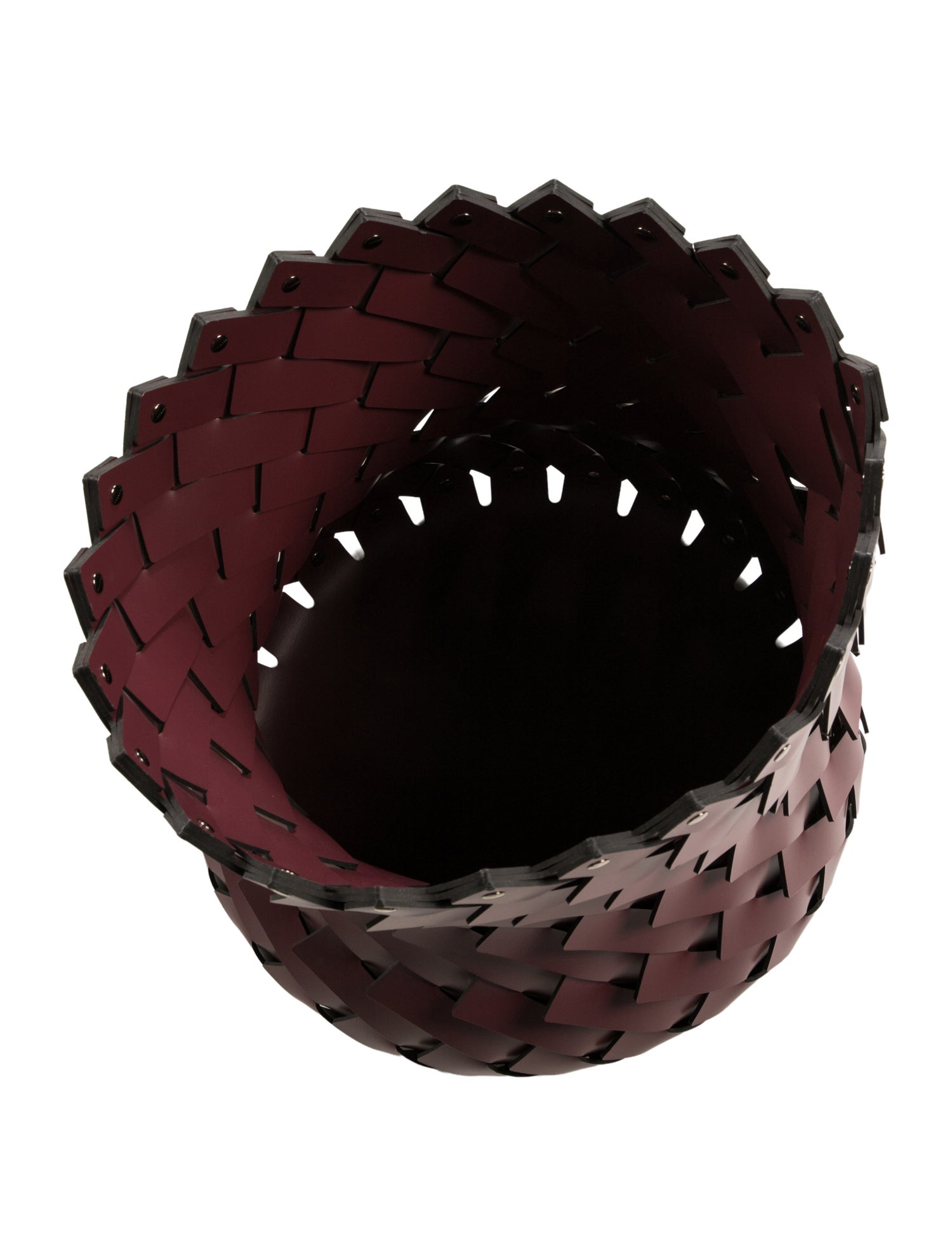 Nicole Sassaman Leather Braided Basket