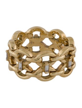 Nadine Aysoy 18K Baguette Diamond Catena Ring