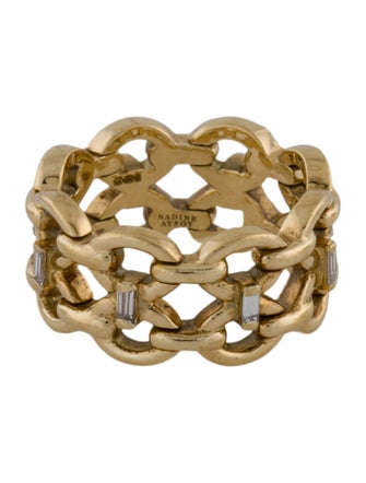 Nadine Aysoy 18K Baguette Diamond Catena Ring