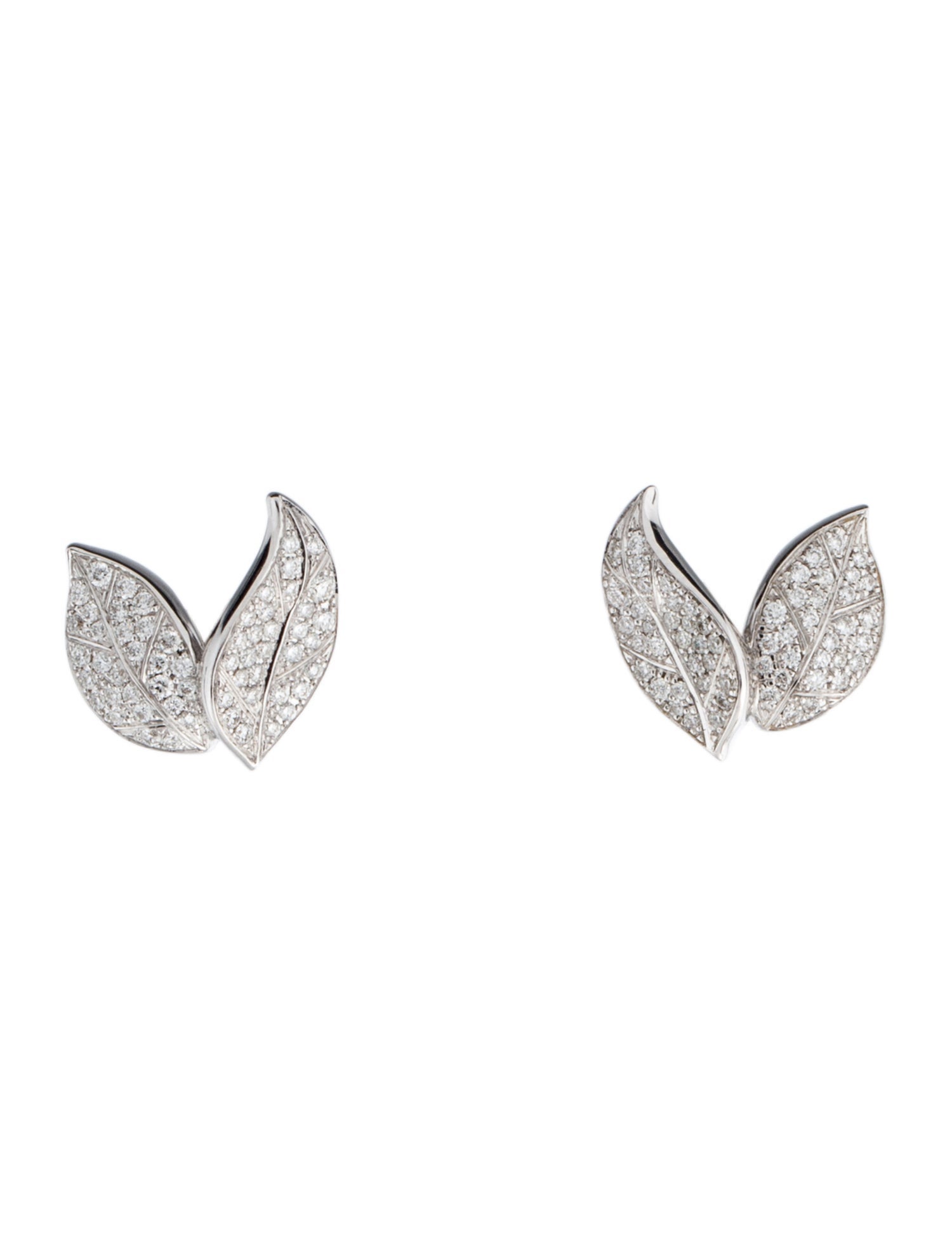 Nadine Aysoy 18K Diamond Petite Feuille Stud Earrings