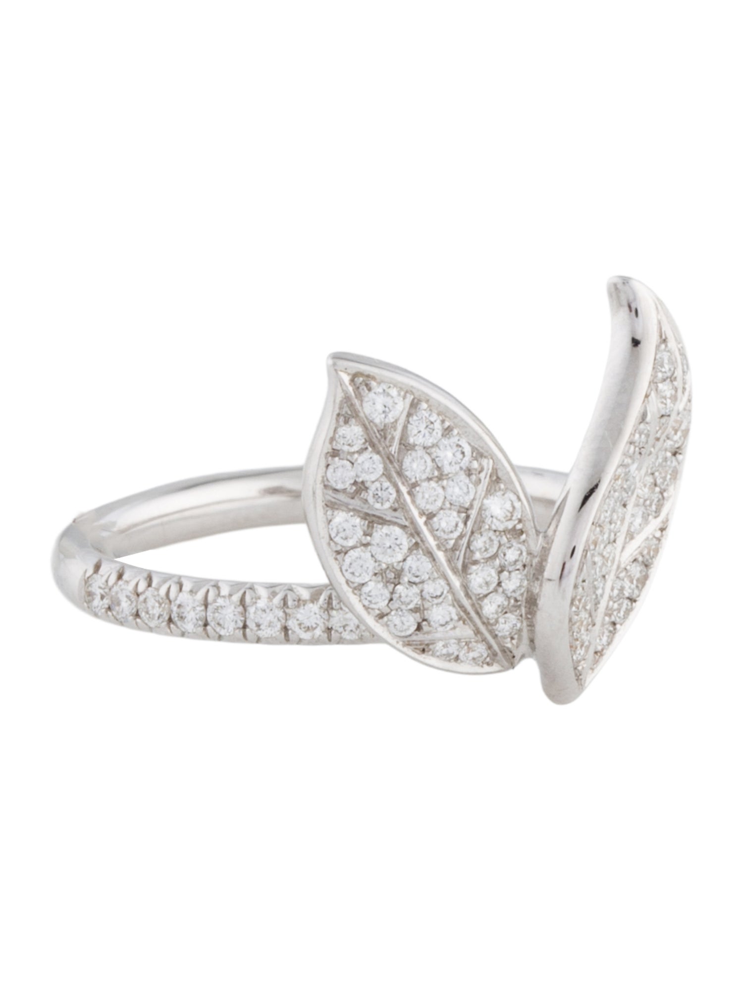 Nadine Aysoy 18K Diamond Petites Feuilles Cocktail Ring
