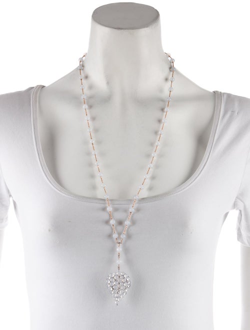 Nadine Aysoy 18K 13.92ctw Chalcedony & Diamond Grandes Feuilles Pendant Necklace