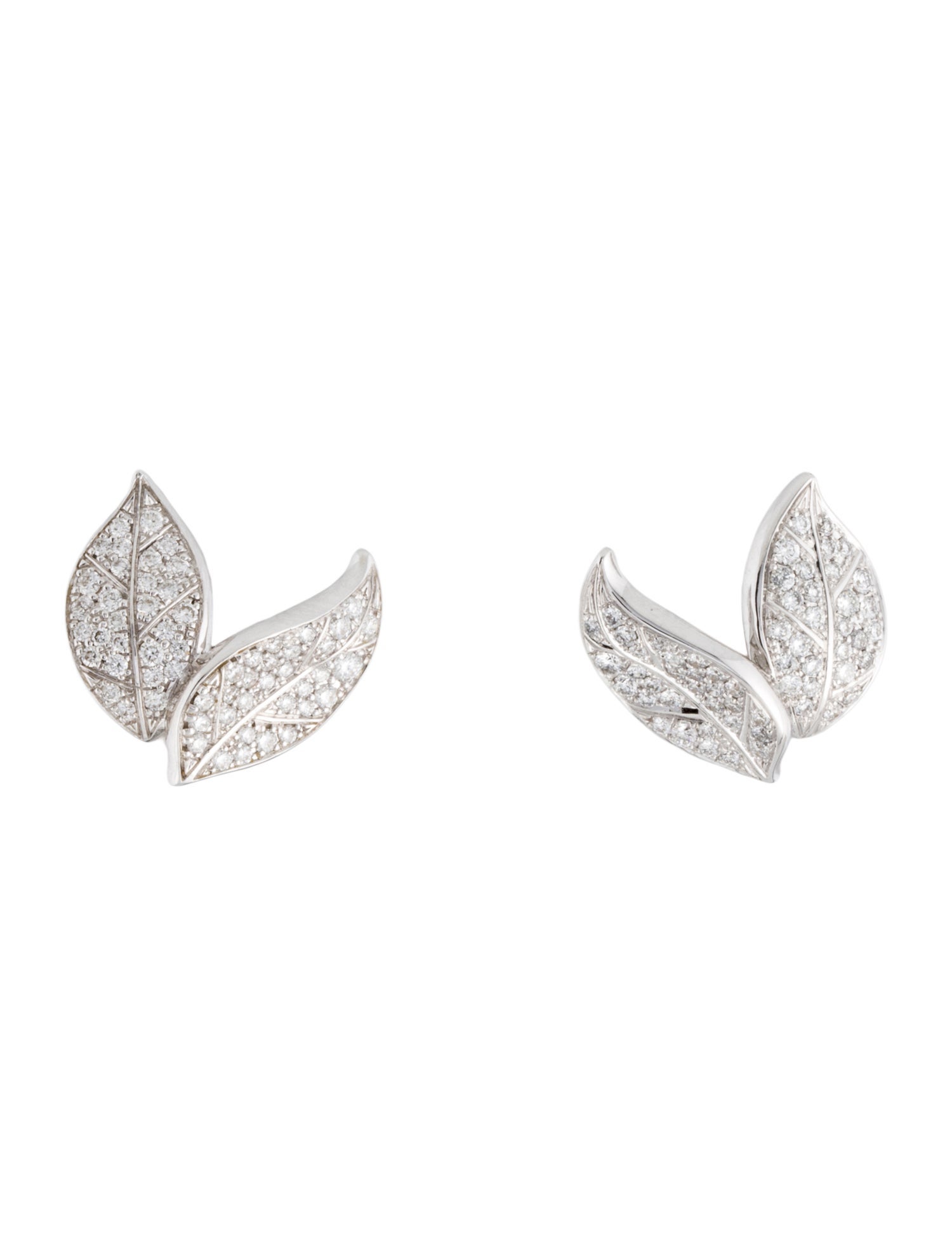 Nadine Aysoy 18K Diamond Petites Feuilles Stud Earrings