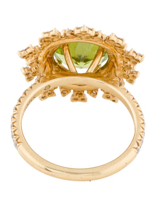 Nadine Aysoy 18K 1.99ct Peridot & Diamond Tsarina Spring Flake Ring