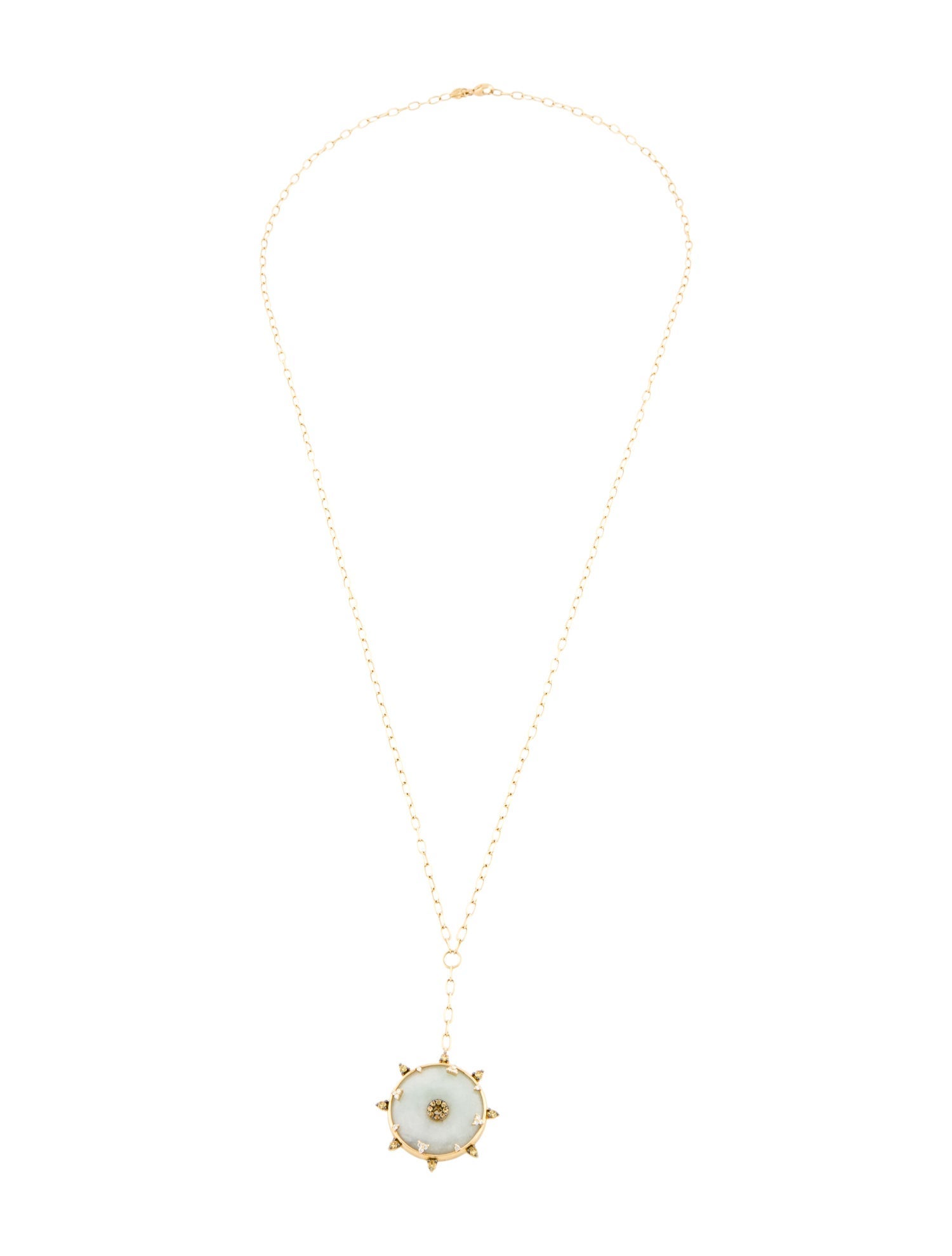 Nadine Aysoy Jadeite, Yellow Sapphire & Diamond Celeste Lavalier Necklace