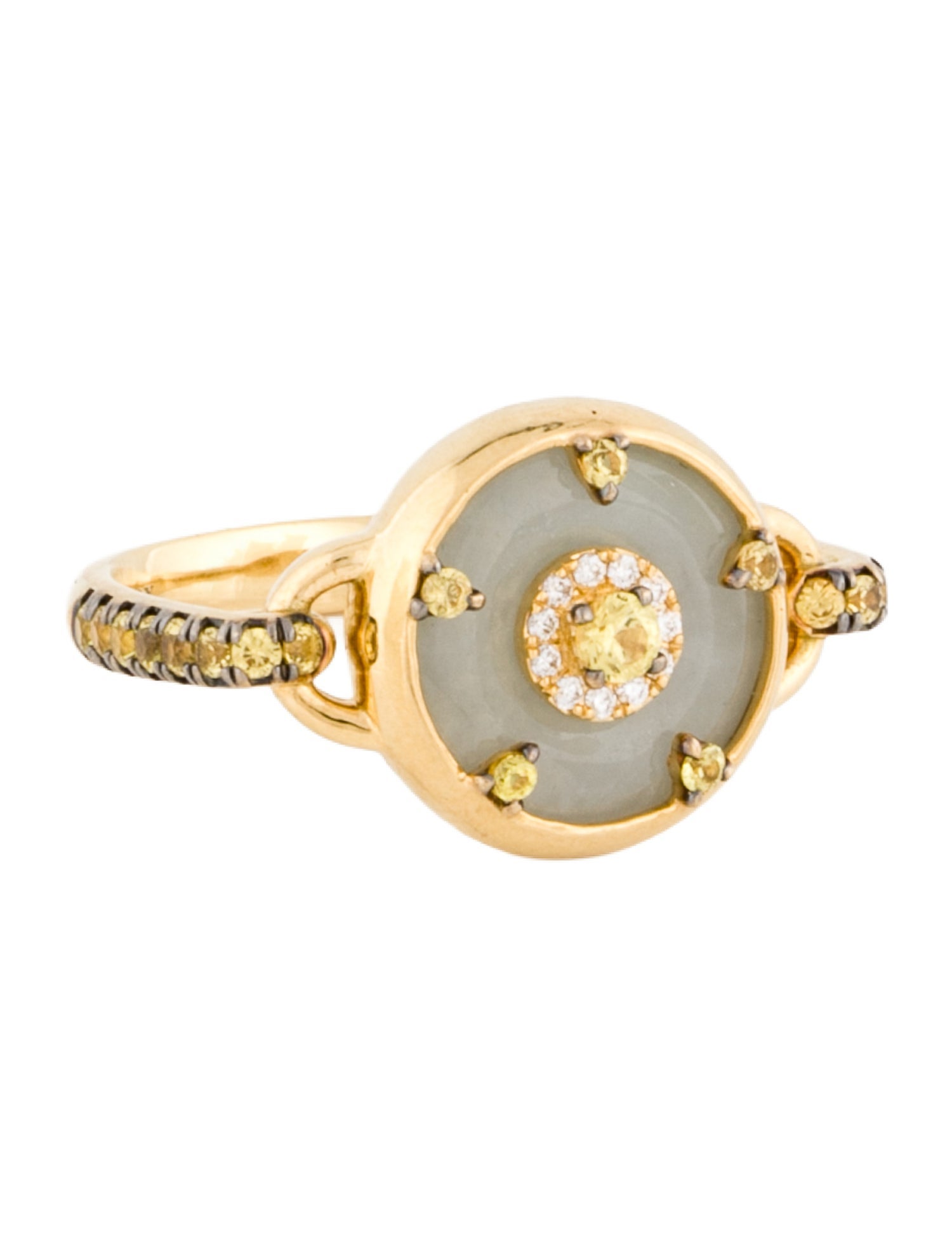 Nadine Aysoy 18K Celeste Jadeite, Sapphire, & Diamond Cocktail Ring