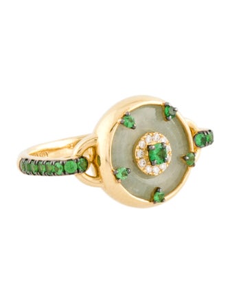 Nadine Aysoy 18K Tsavorite, Jadeite, & Diamond Celeste Ring