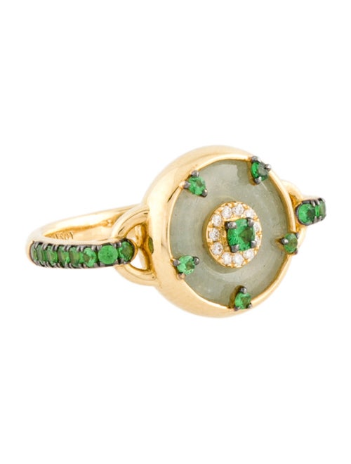 Nadine Aysoy 18K Tsavorite, Jadeite, & Diamond Celeste Ring