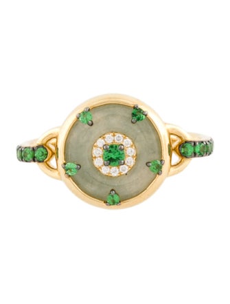 Nadine Aysoy 18K Tsavorite, Jadeite, & Diamond Celeste Ring