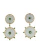 Nadine Aysoy 18K Celeste Jadeite, Tsavorite, & Diamond Drop Earrings