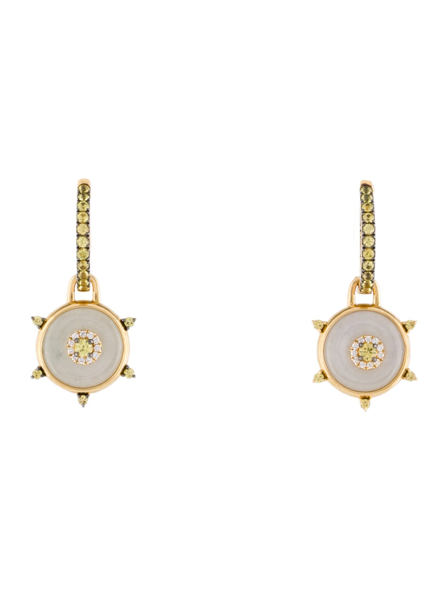 Nadine Aysoy 18K Sapphire, Jadeite, & Diamond Celeste Drop Earrings