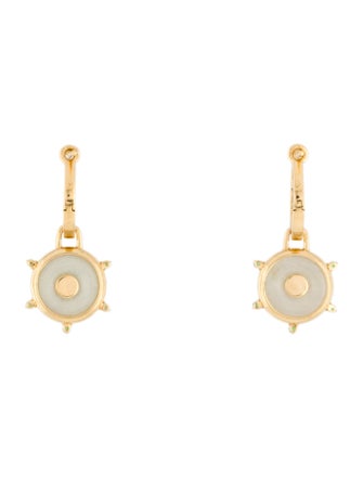 Nadine Aysoy 18K Celeste Jadeite, Tsavorite, & Diamond Drop Earrings