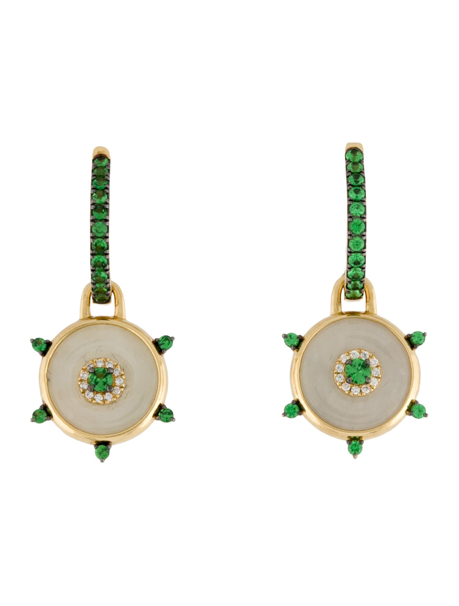 Nadine Aysoy 18K Tsavorite, Jadeite & Diamond Celeste Drop Earrings