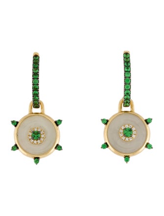 Nadine Aysoy 18K Tsavorite, Jadeite & Diamond Celeste Drop Earrings