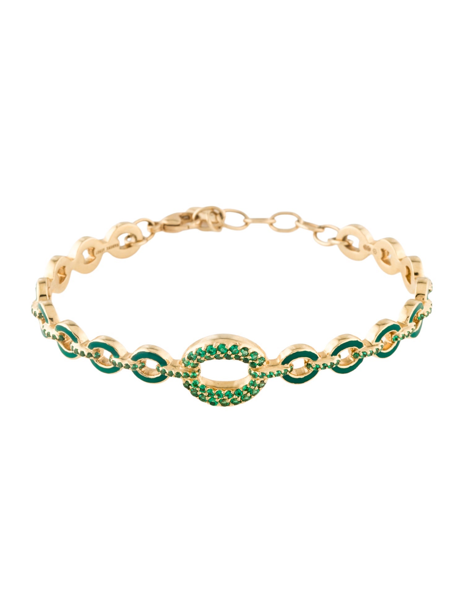 Nadine Aysoy 18K Emerald & Enamel Bangle Bracelet