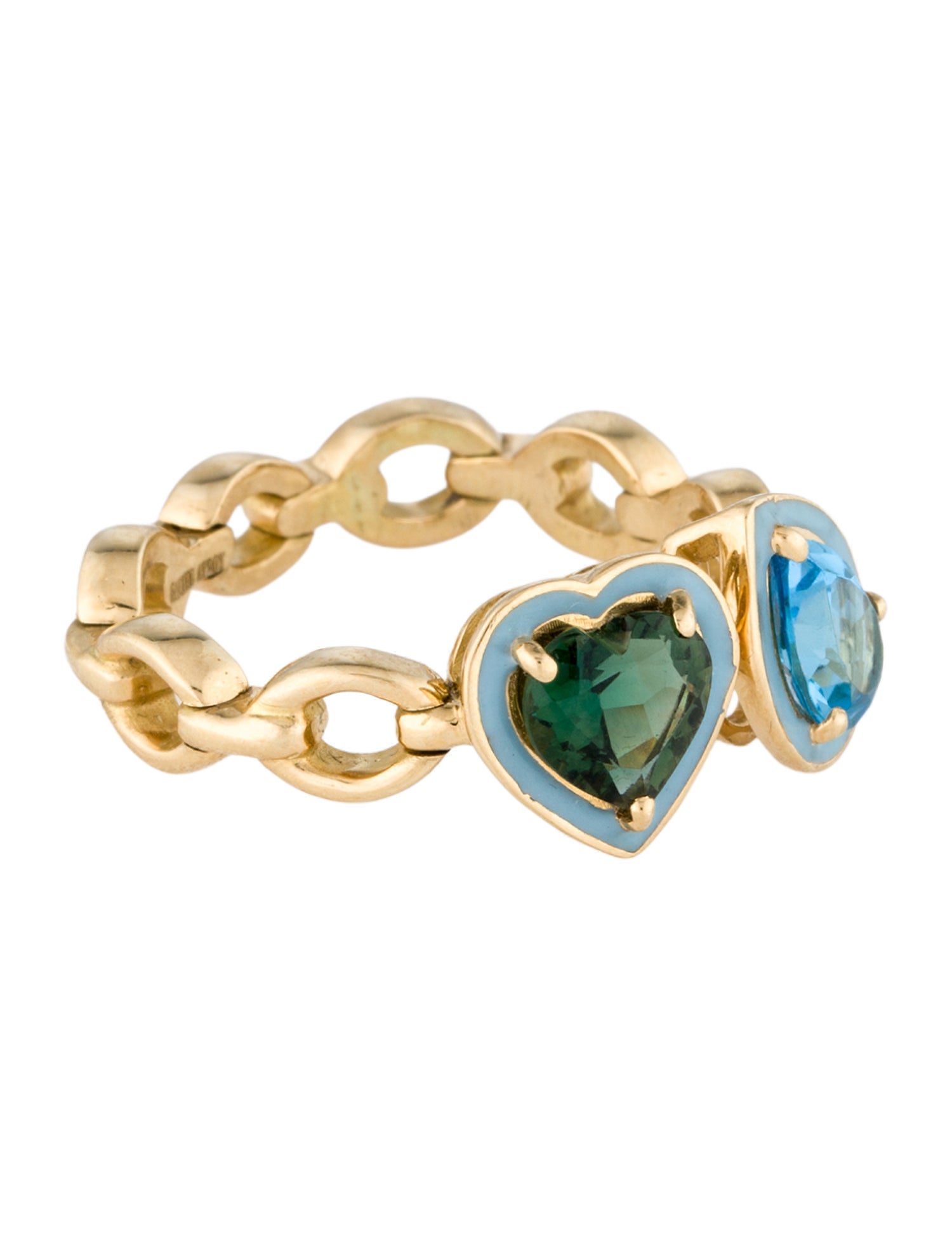 Nadine Aysoy 18K Topaz, Quartz & Enamel Catena Cocktail Ring