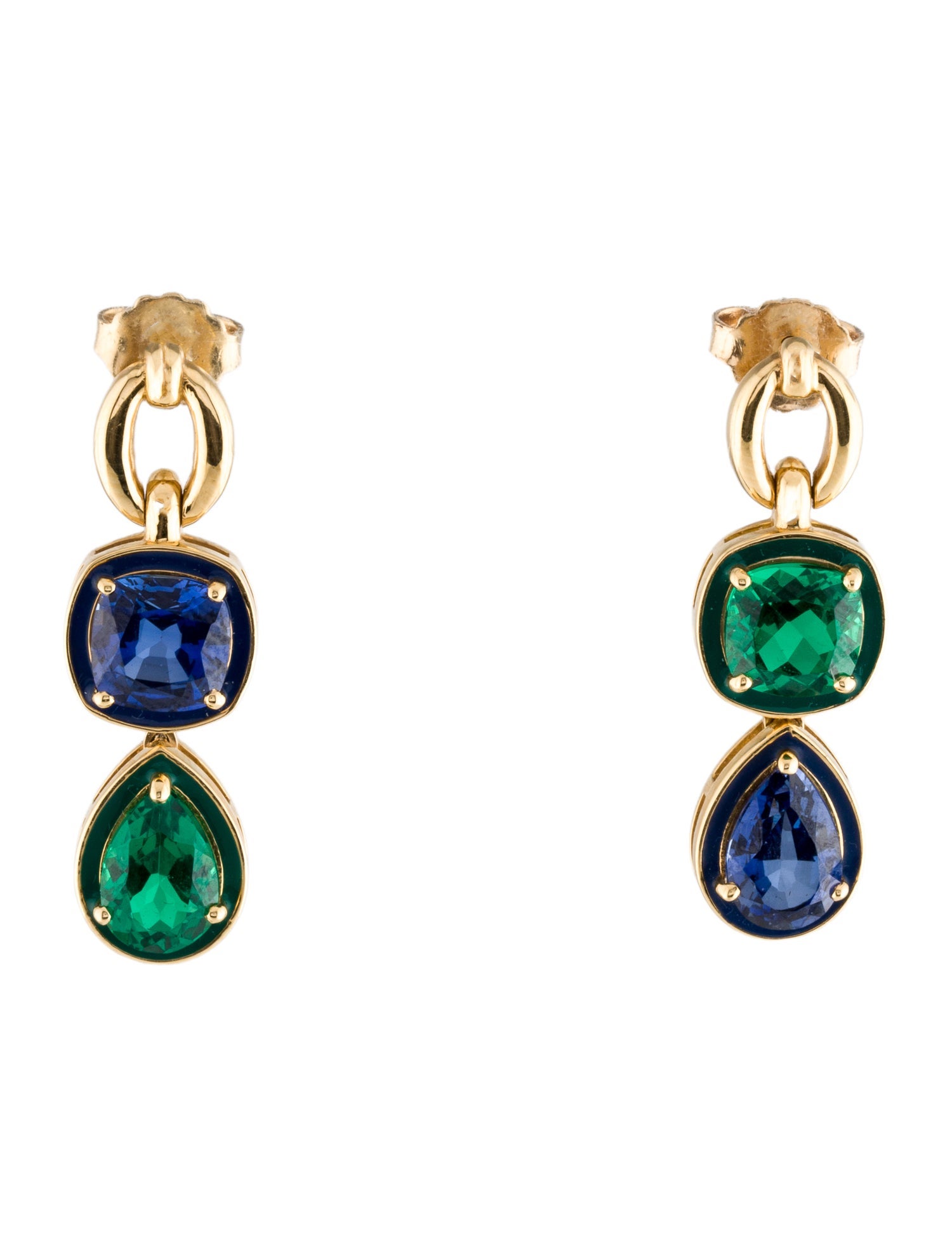 Nadine Aysoy 18K Synthetic Sapphire, & Crystal Drop Earrings