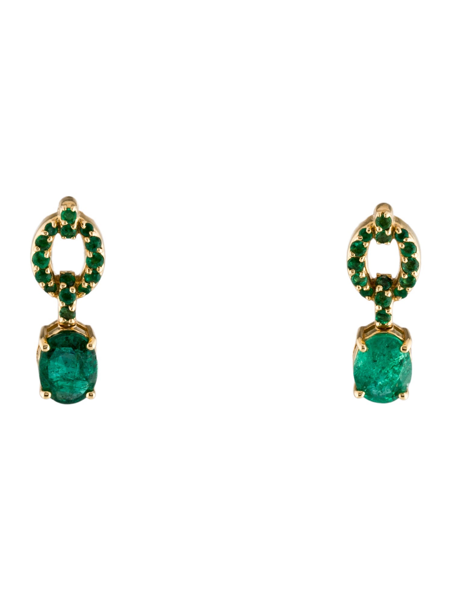 Nadine Aysoy 18K 2.73ctw Emerald Catena Drop Earrings