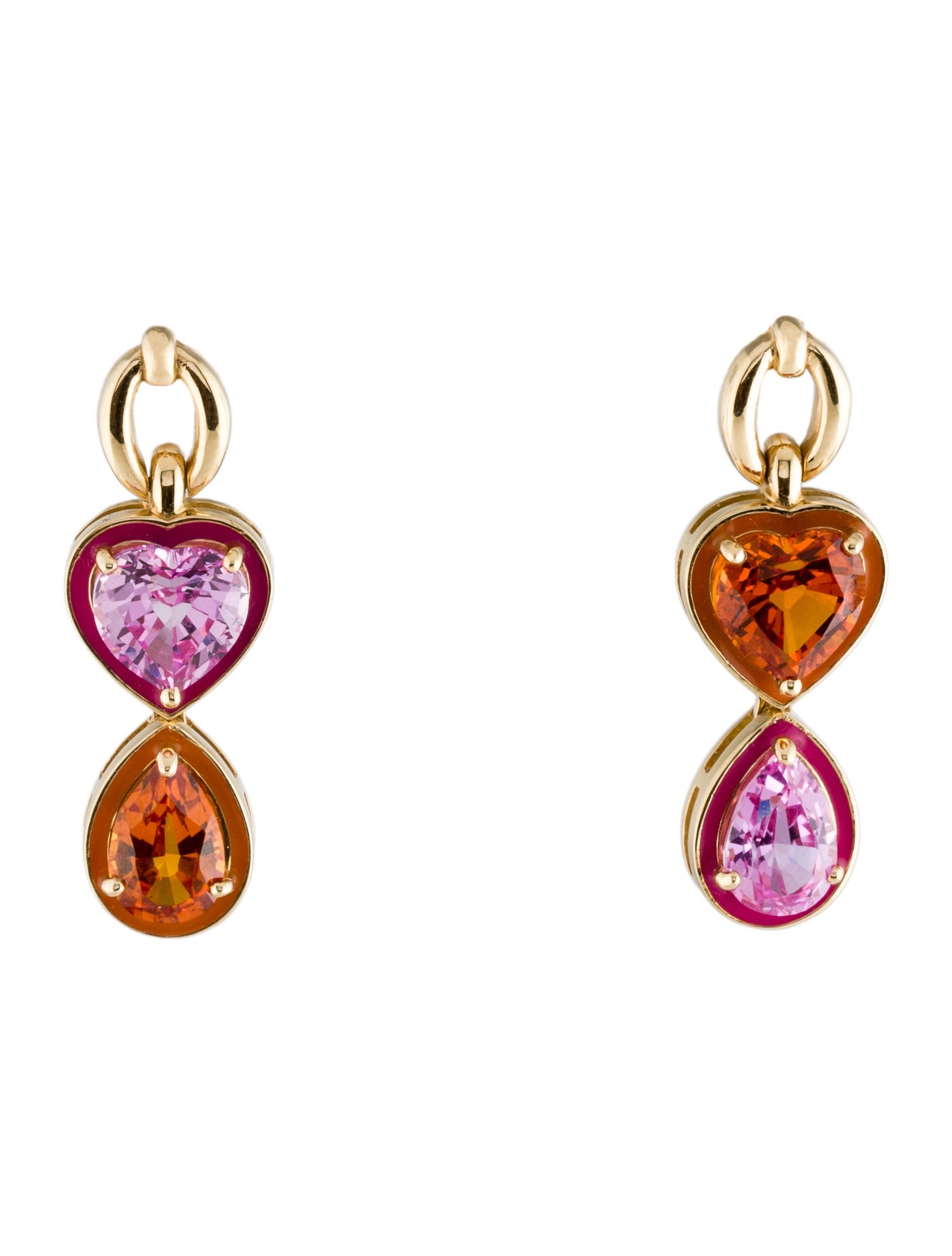 Nadine Aysoy 18K Synthetic Sapphire & Enamel Catena Drop Earrings