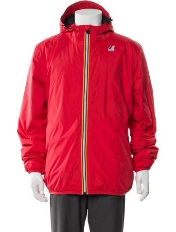 Pre-owned K-way Striped Windbreaker In Red