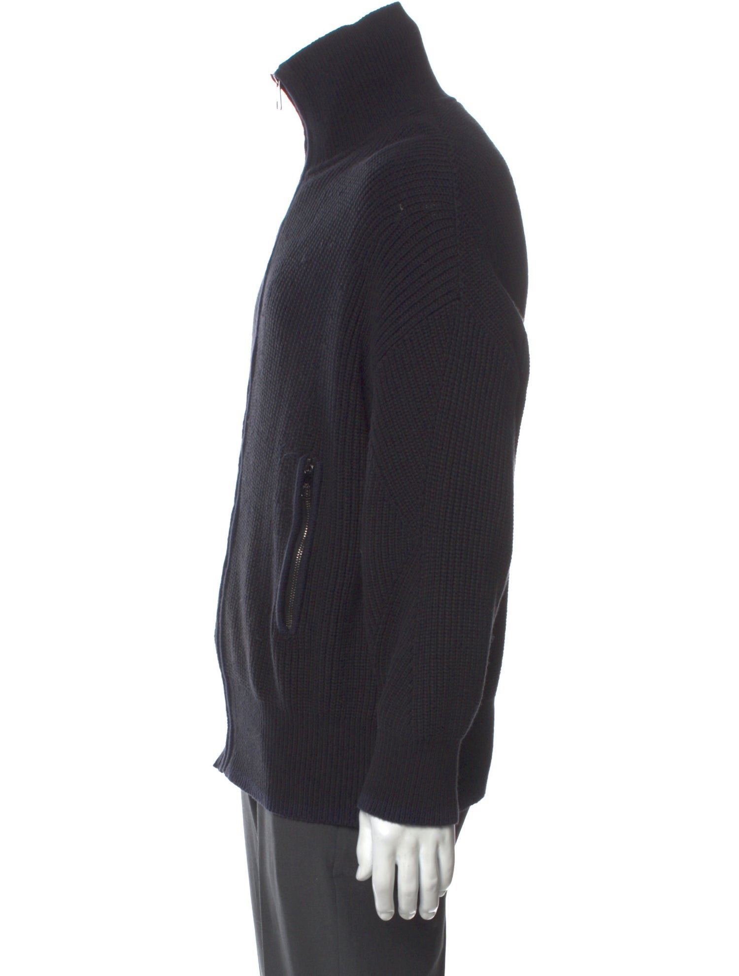 Neil Barrett Turtleneck Long Sleeve Cardigan - Black Sweaters