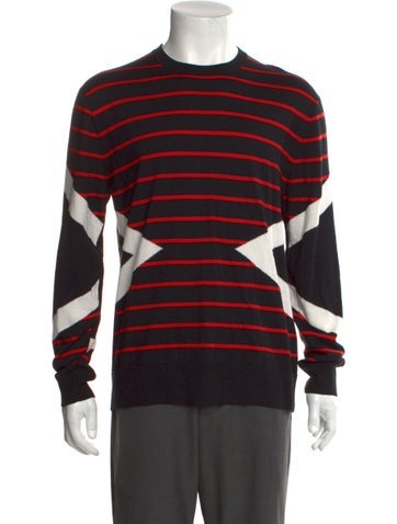 Neil Barrett Sweaters Striped Crew Neck Pullover L