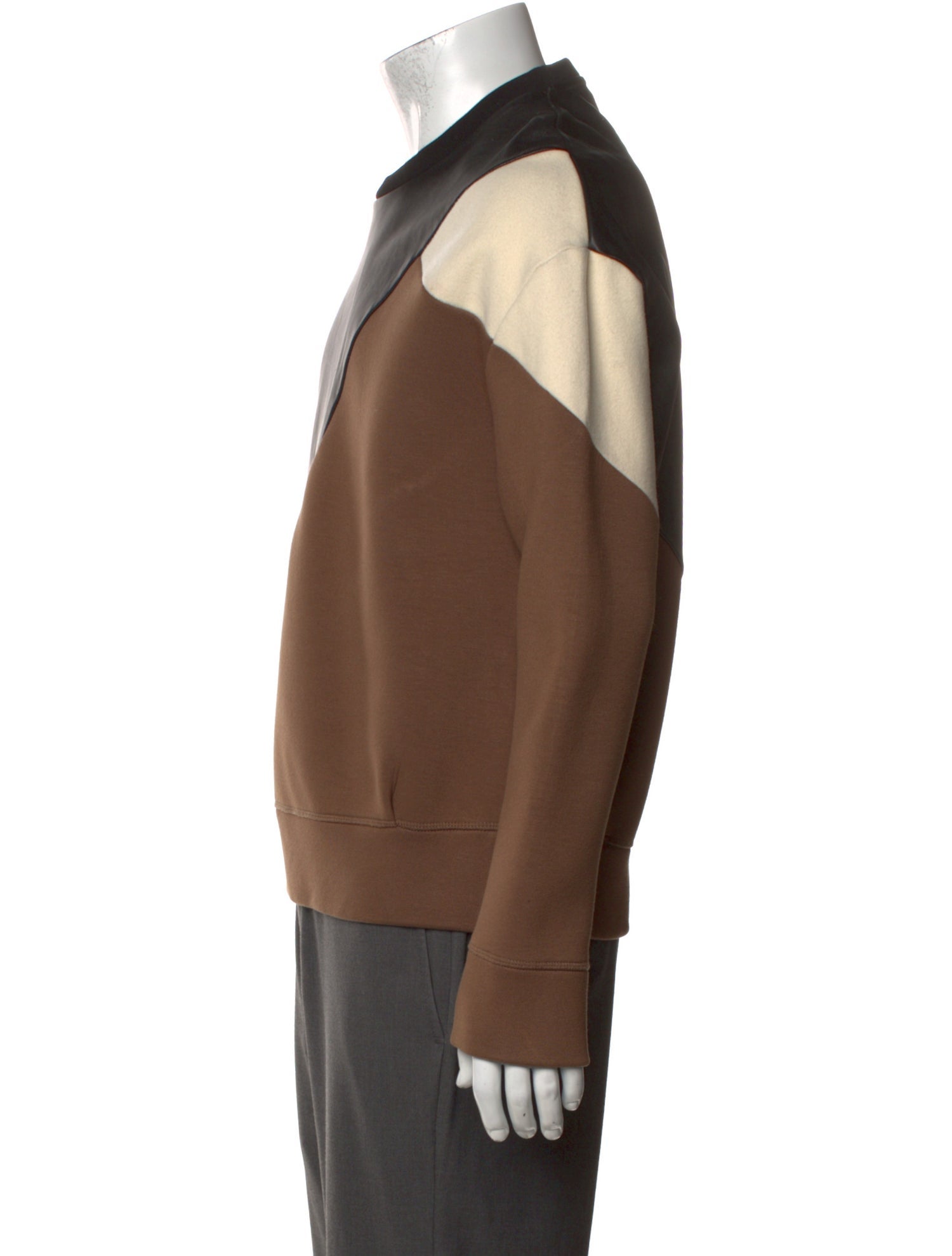 Neil Barrett Colorblock Pattern Crew Neck Sweatshirt