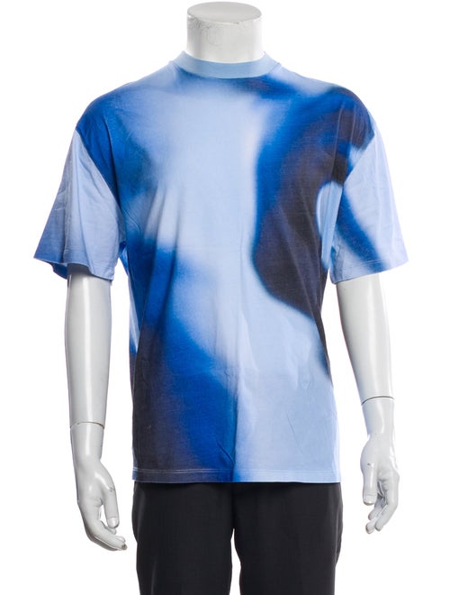 Neil Barrett Tie-Dye Print Mock Neck T-Shirt