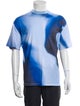 Neil Barrett Tie-Dye Print Mock Neck T-Shirt