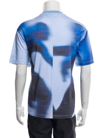 Neil Barrett Tie-Dye Print Mock Neck T-Shirt