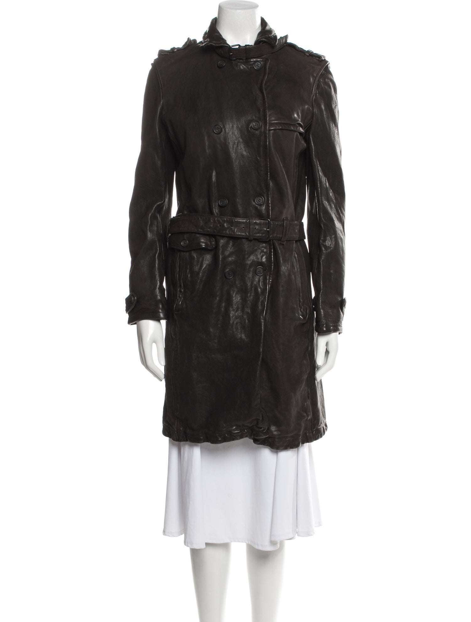 Neil Barrett Leather Trench Coat