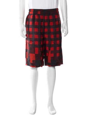Neil Barrett Plaid Print Jogger Shorts