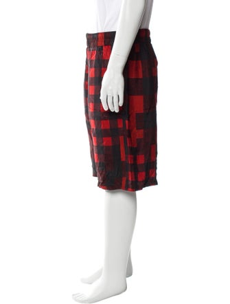 Neil Barrett Plaid Print Jogger Shorts