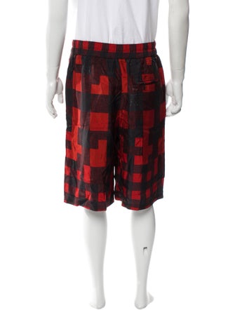 Neil Barrett Plaid Print Jogger Shorts