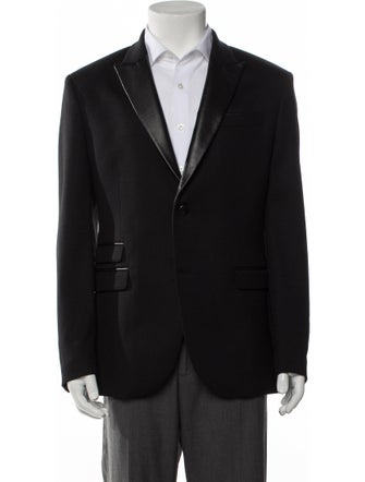 Neil Barrett Wool Leather Trim Embellishment Blazer