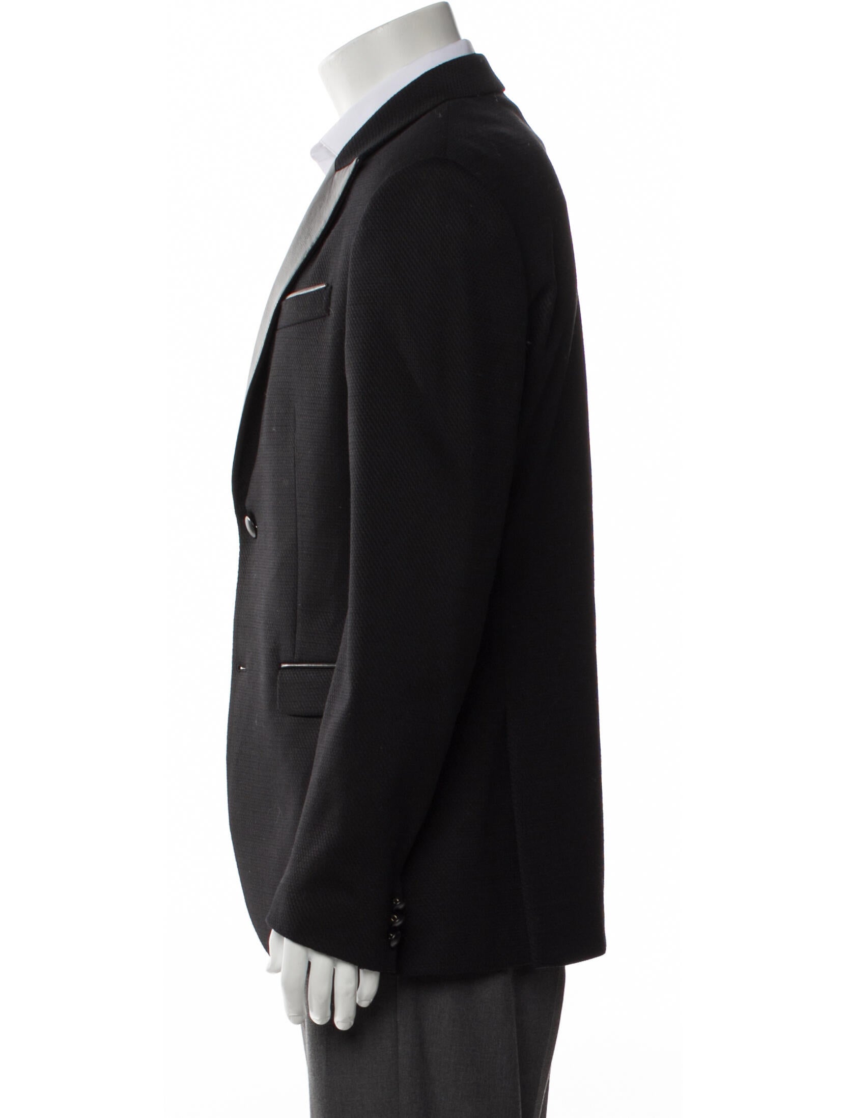 Neil Barrett Wool Leather Trim Embellishment Blazer