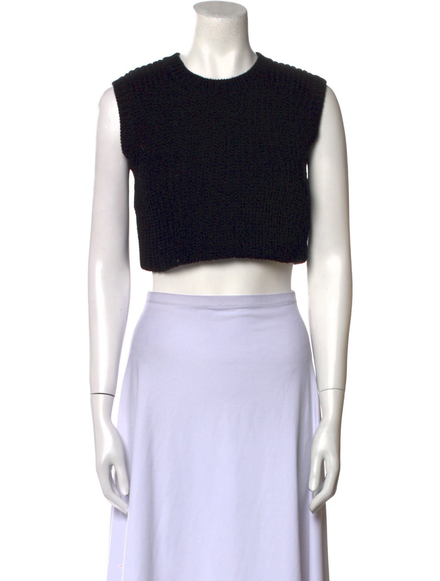 Neil Barrett Crew Neck Sleeveless Crop Top