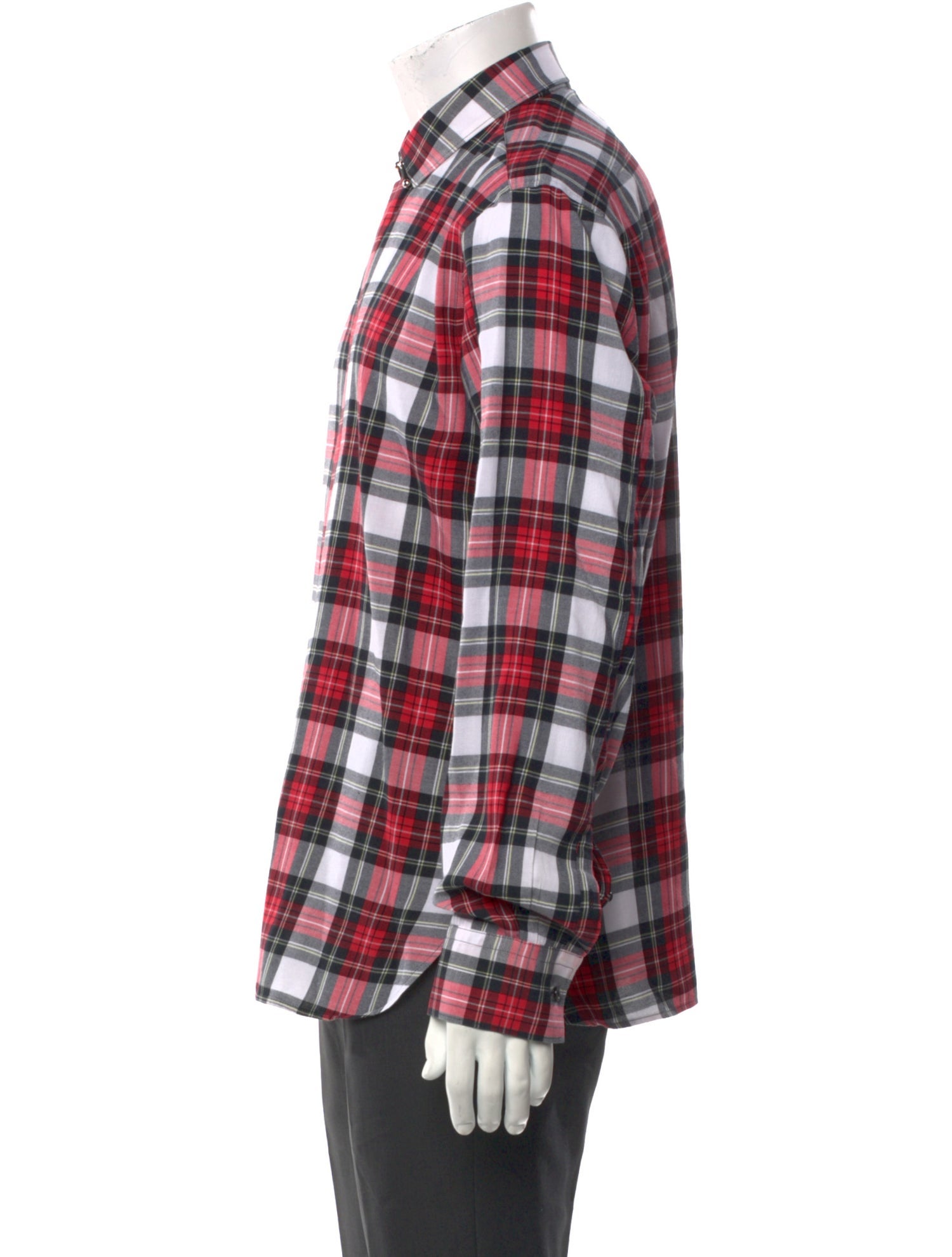 Neil Barrett Plaid Print Long Sleeve Shirt